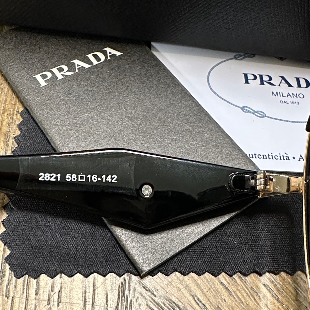 Prada Gold and Black Sunglasses - Picture 6 of 7